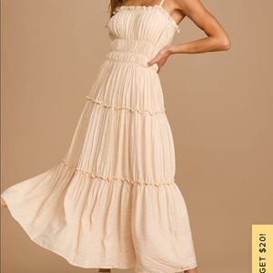 My Sweet Side Pale Blush Tiered Ruffled Maxi Dress